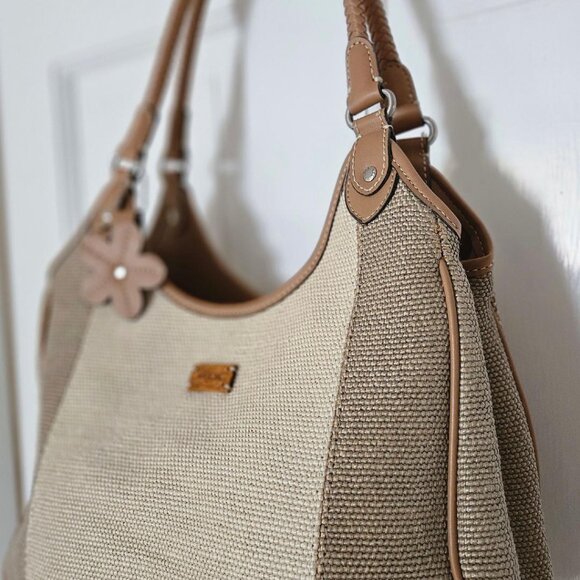 Relic Collection woven purse w/ braided faux leather handles (8x12) - Picture 8 of 8